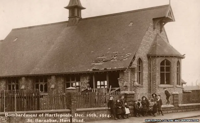 Children standing outside of St. Barnabas Church on Hart Road