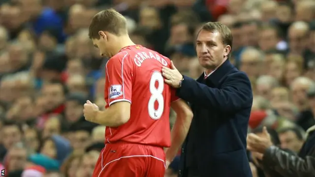 Brendan Rodgers with Liverpool captain Steven Gerrard