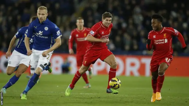 Steven Gerrard runs towards goal for Liverpool