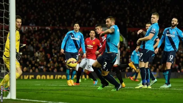 Manchester United score against Stoke