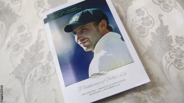 Order of service booklet for Phillip Hughes funeral