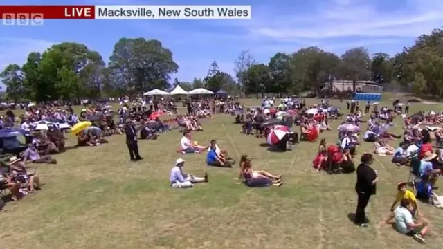 Crowds gather on the Macksville High School oval