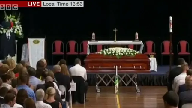 Phillip Hughes's casket