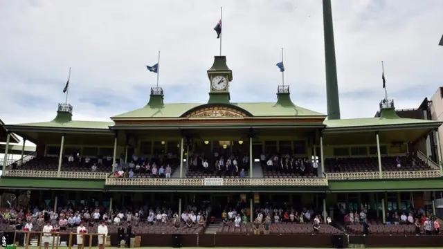 Sydney Cricket Ground flags at half mast