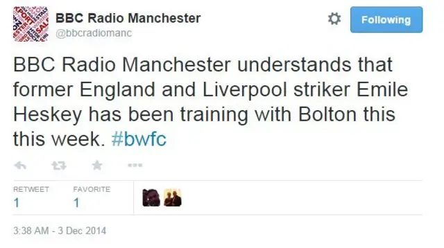 Radio Manchester tweet