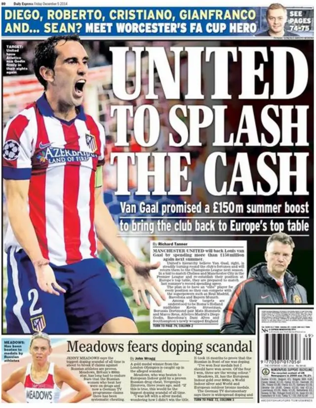 Friday's Daily Express back page