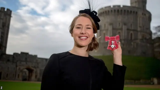 Lizzy Yarnold with her MBE