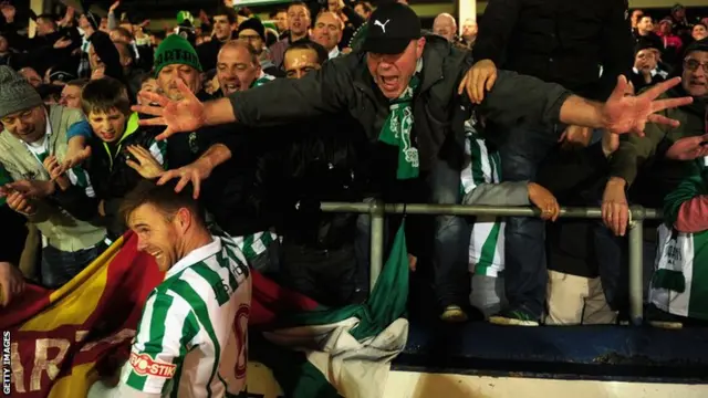 Blyth Spartans fans celebrate