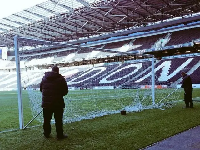 Pre-match prep underway at Stadium:MK