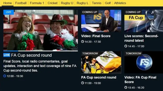 BBC FA Cup page