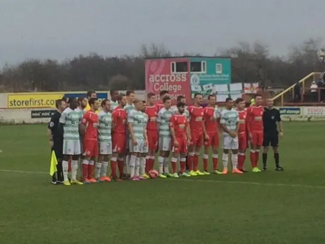 The two sets of players remember at Accrington