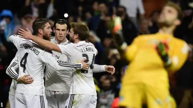 Real Madrid players celebrate