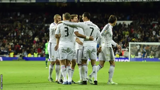 Real Madrid players celebrate