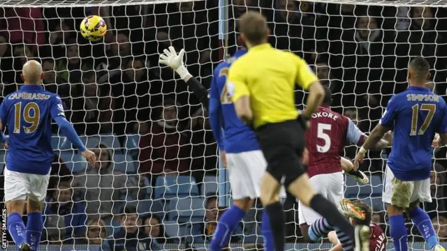 Ciaran Clark equalises for Aston Villa