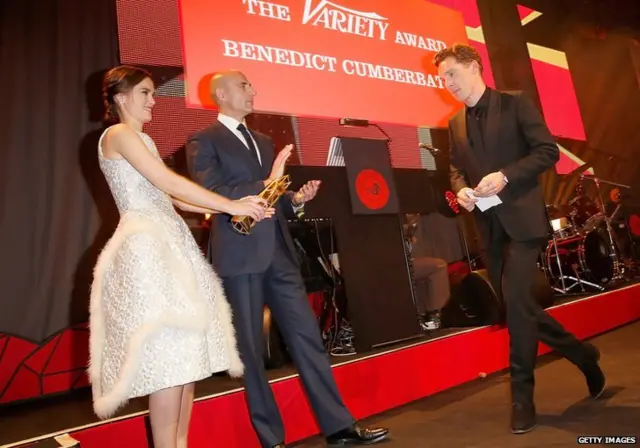 Benedict Cumberbatch with Keira Knightley and Mark Strong