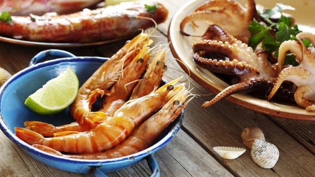 Crustaceans - eg crabs, lobster , prawns and shrimp paste often used in Thai food