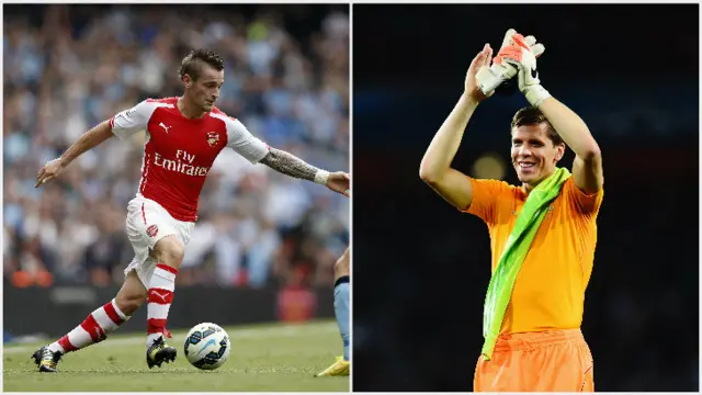 Mathieu Debuchy and Wojciech Szczesny