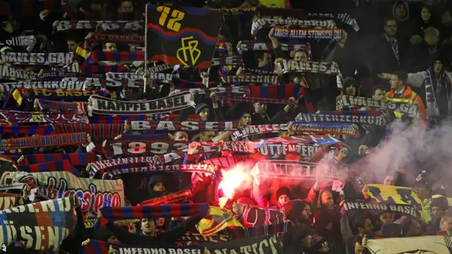 Basel fans at Anfield