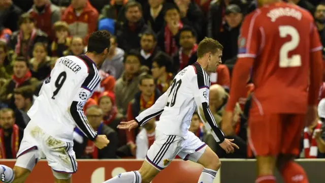 Fabian Frei celebrates for Basel