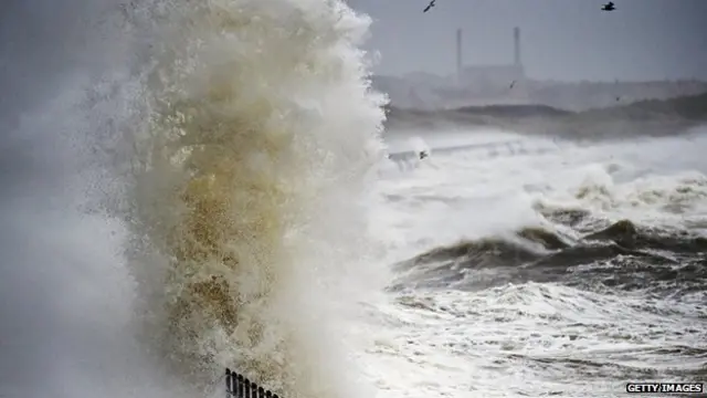 Evidence of the emerging storm could be seen at Saltcoats, Ayrshire