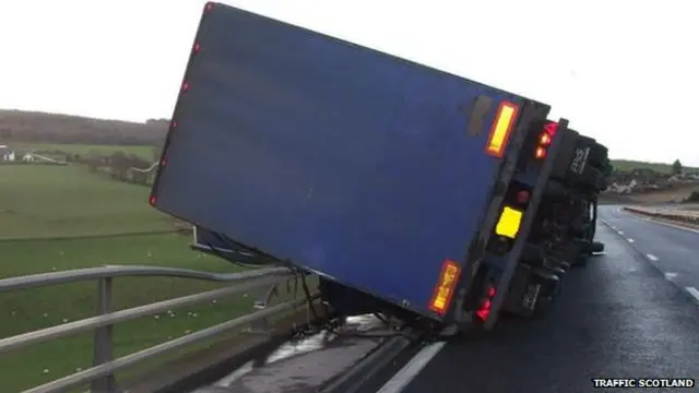 Lorry overturned