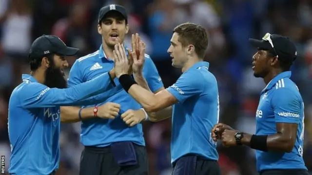 England celebrate in Pallekele