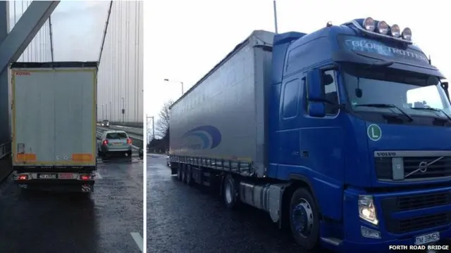 Lorry who panicked on the Forth Road Bridge