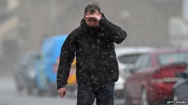 This man in Troon was probably wishing he had remembered his umbrella