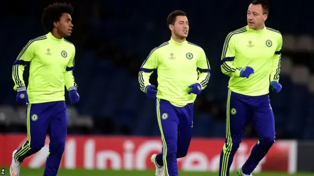 Willian, Eden Hazard and John Terry