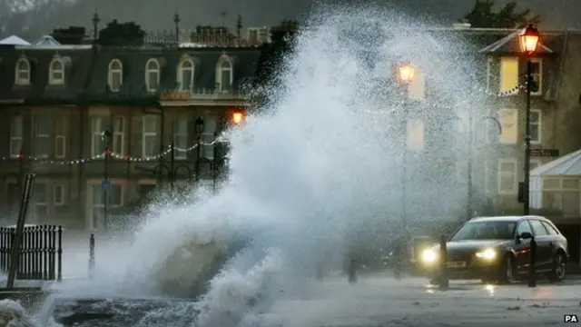 It is not the best night for a drive in Largs