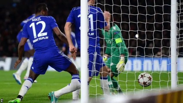 John Mikel Obi scores for Chelsea