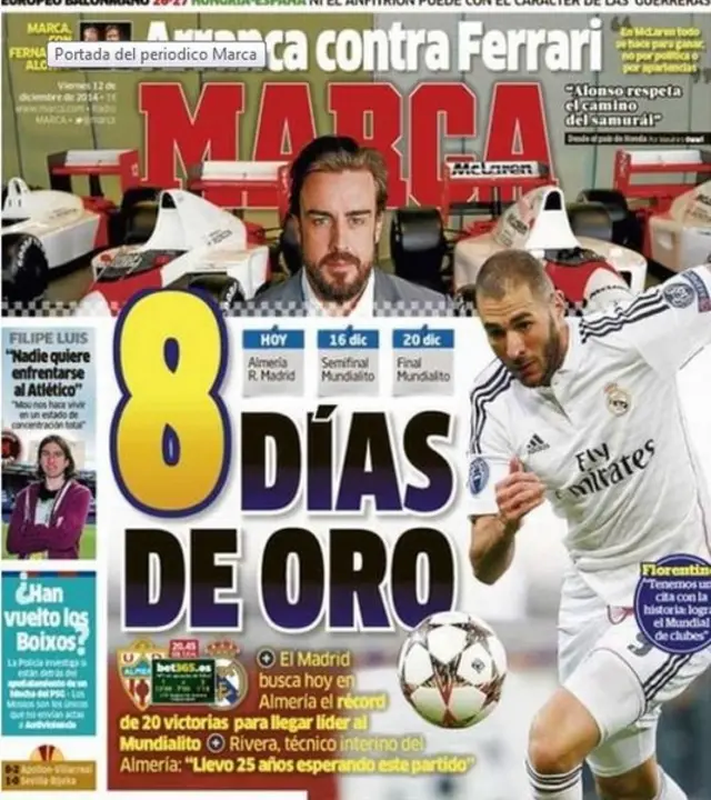 Marca front page