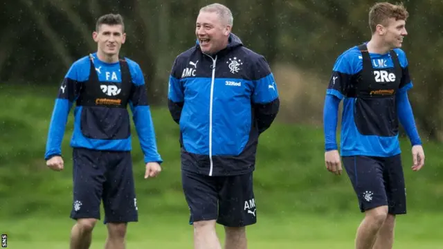 Fraser Aird, Ally McCoist and Lewis Macleod