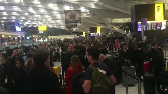 Crowds at Heathrow