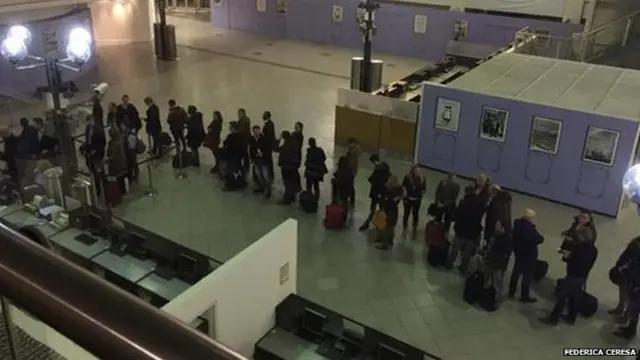 Re-booking queue at Heathrow