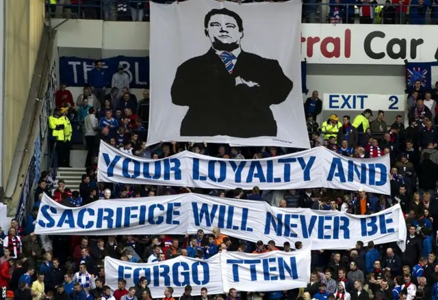 A banner at Ibrox in May 2012