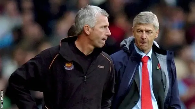 Newcastle manager Alan Pardew (left) and Arsenal boss Arsene Wenger