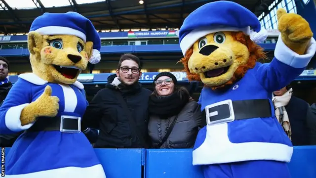 Chelsea fans get ready for kick-off