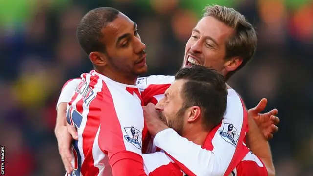 Stoke celebrate their equaliser