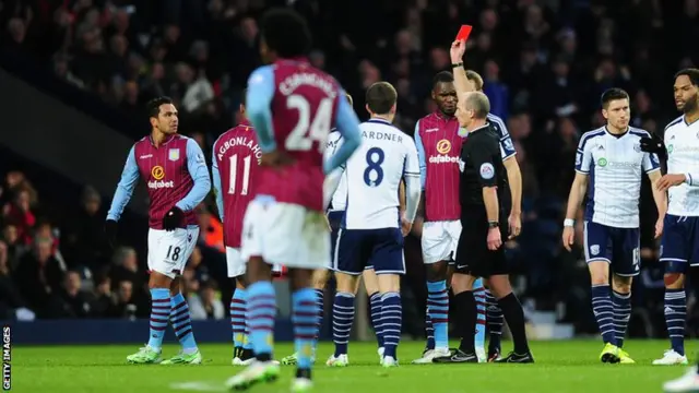 Kieran Richardson is sent off