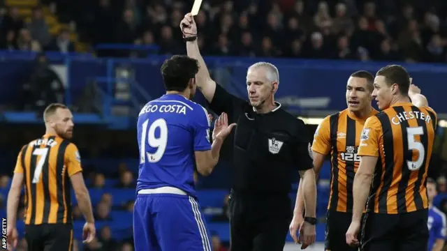 Diego Costa is booked