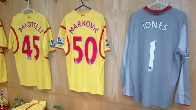 Liverpool dressing room at Old Trafford