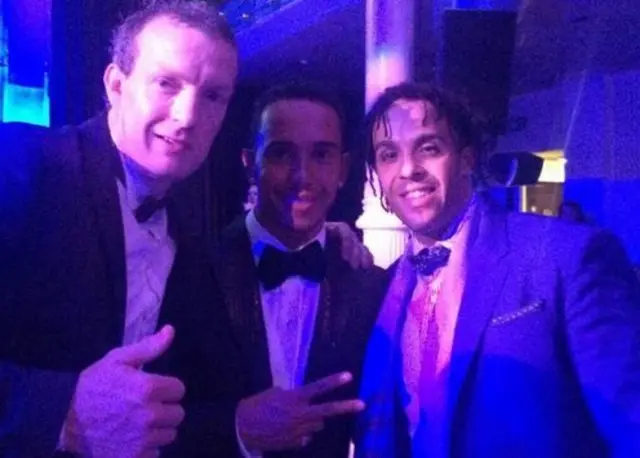 Lewis Hamilton (centre)