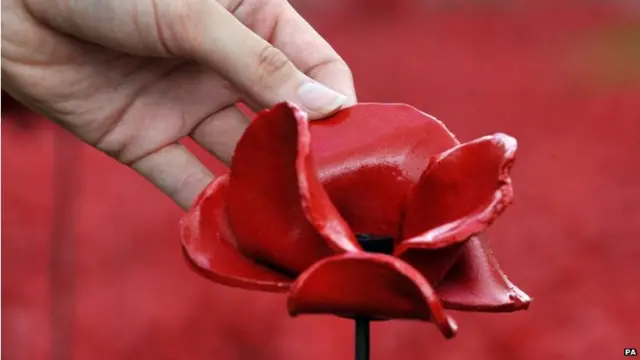 Ceramic poppy at the Tower of London