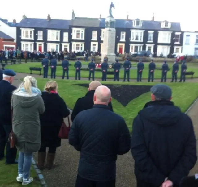 People paying respects in Hartlepool