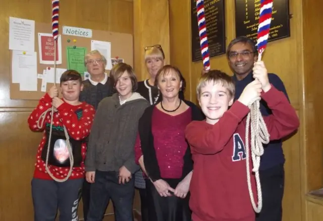 Some of the Hartlepool bellringers practice at All Saints Stranton for Tuesday's bombardment commemoration