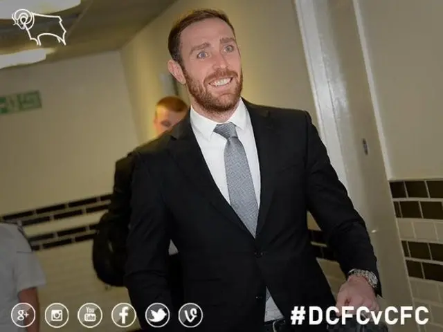 Derby's Richard Keogh dons his suit and tie