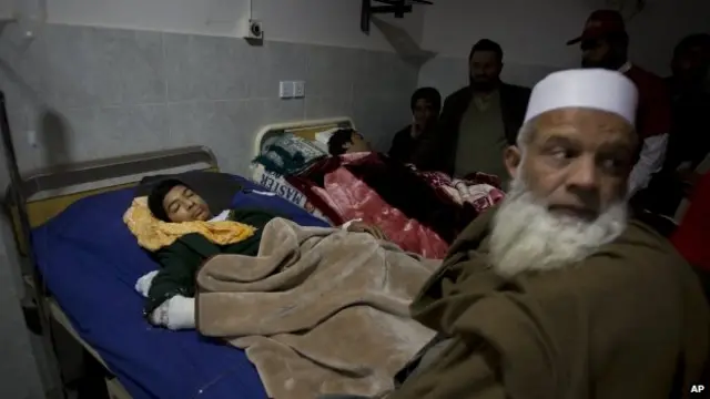 Injured pupils at Peshawar hospital