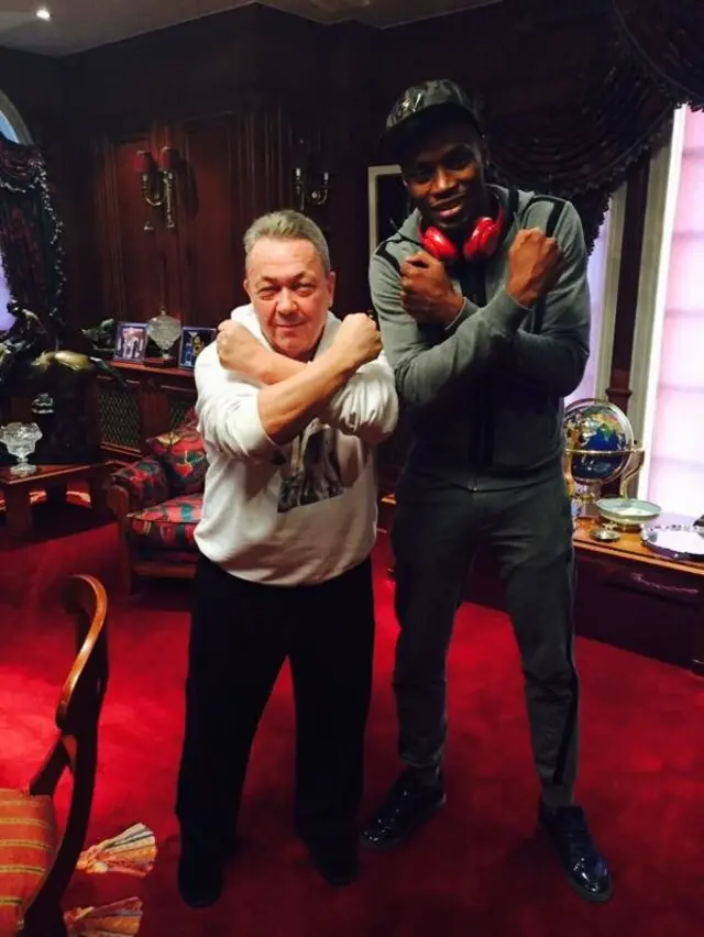 West Ham co-owner David Sullivan and striker Diafra Sakho