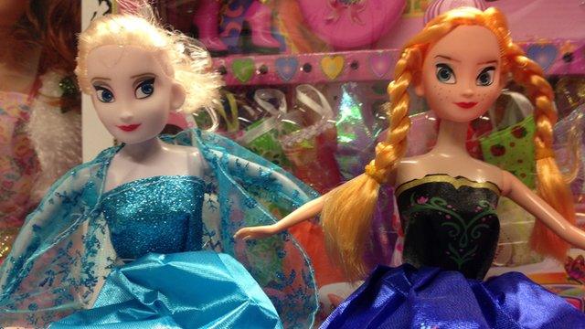 Elsa and Anna dolls from Frozen